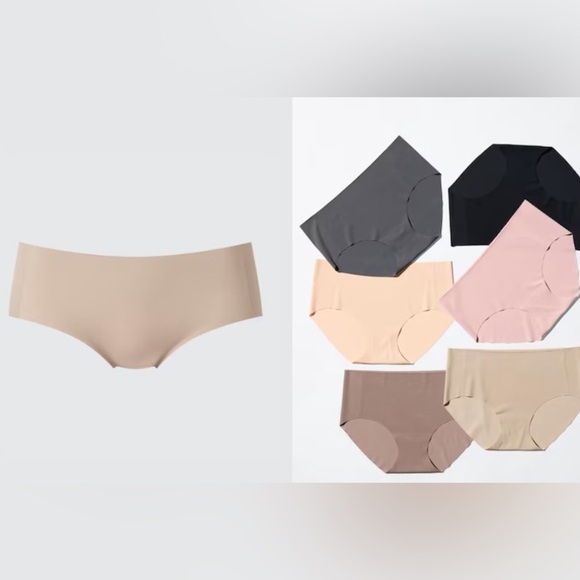 NWT Uniqlo AIRism Seamless Low rise Seamless beige Briefs Hiphugger Underwear S - Picture 1 of 3
